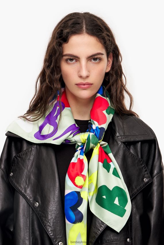 Bimba Y Lola bufanda con logo de grafiti de corazones PT6884613 accesorios menta
