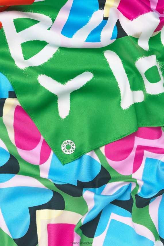Bimba Y Lola bufanda con logo de grafiti de corazones PT6884616 accesorios verde