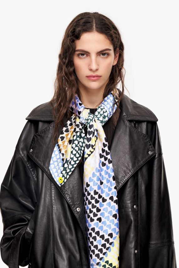 Bimba Y Lola bufanda de corazones geométricos PT6884619 accesorios de color amarillo pálido