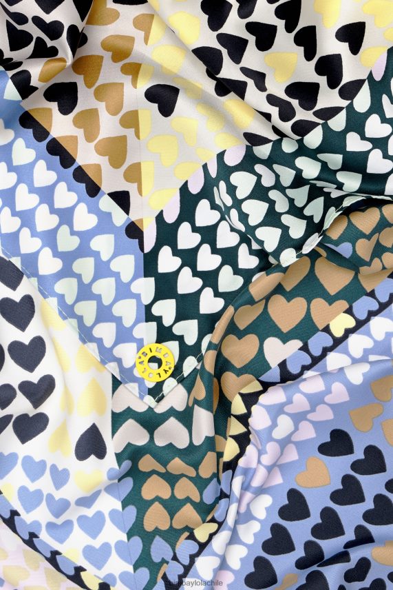 Bimba Y Lola bufanda de corazones geométricos PT6884619 accesorios de color amarillo pálido