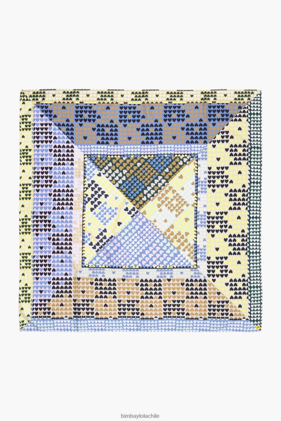 Bimba Y Lola bufanda de corazones geométricos PT6884620 accesorios de color amarillo pálido