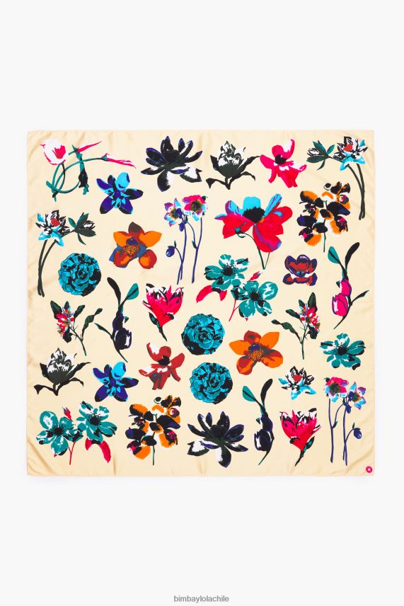 Bimba Y Lola bufanda de flores PT6884605 accesorios crema