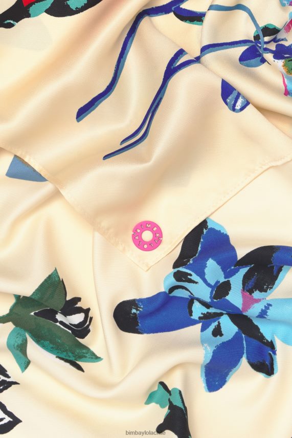 Bimba Y Lola bufanda de flores PT6884605 accesorios crema