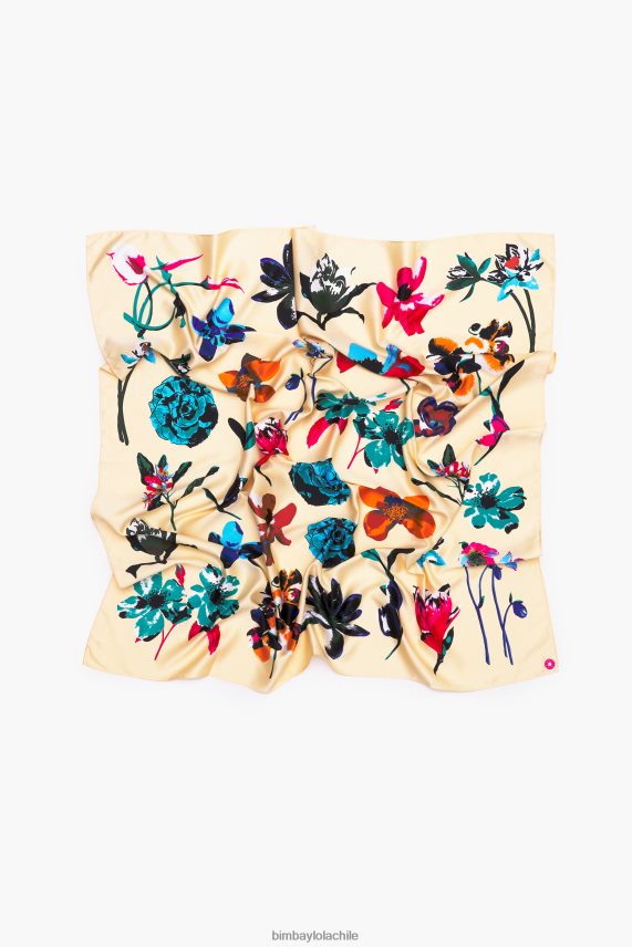 Bimba Y Lola bufanda de flores PT6884605 accesorios crema