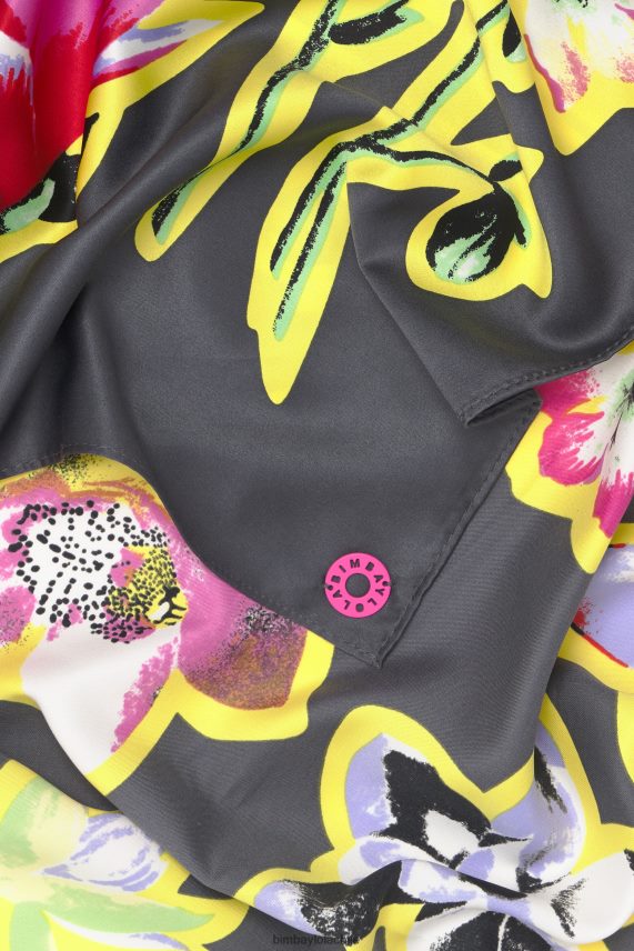 Bimba Y Lola bufanda de flores oscuras PT6884604 accesorios gris