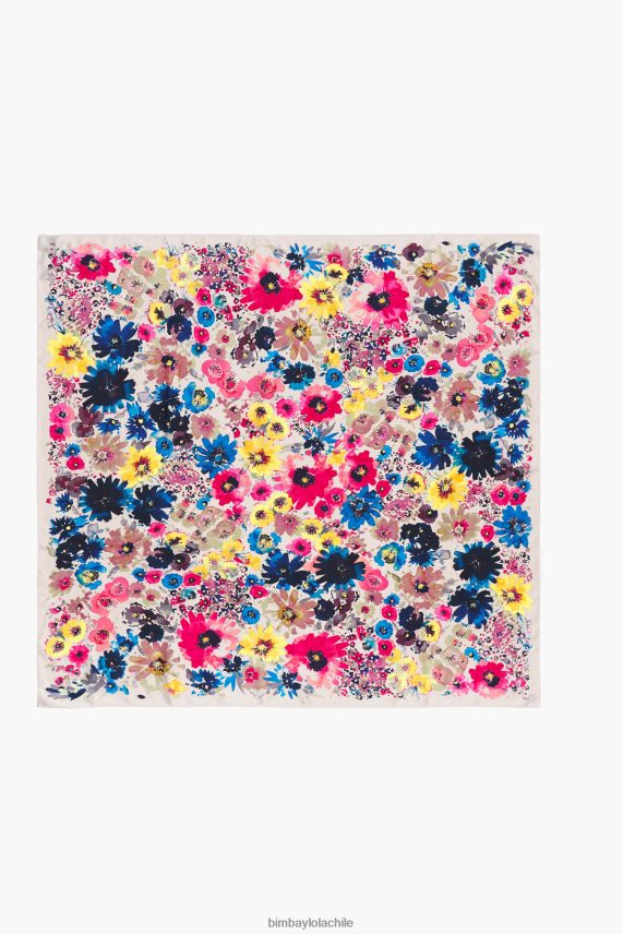 Bimba Y Lola bufanda floral acuarela PT6884618 accesorios beige