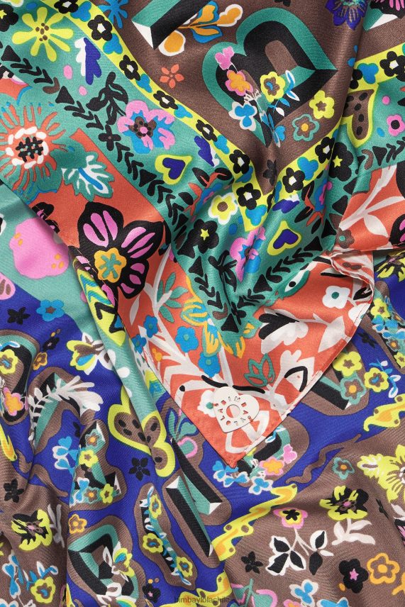 Bimba Y Lola bufanda floral y logos PT6884636 accesorios gris pardo