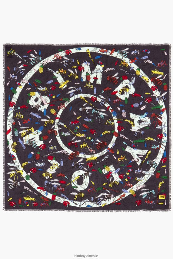 Bimba Y Lola chal con logo e insectos PT6884639 accesorios gris