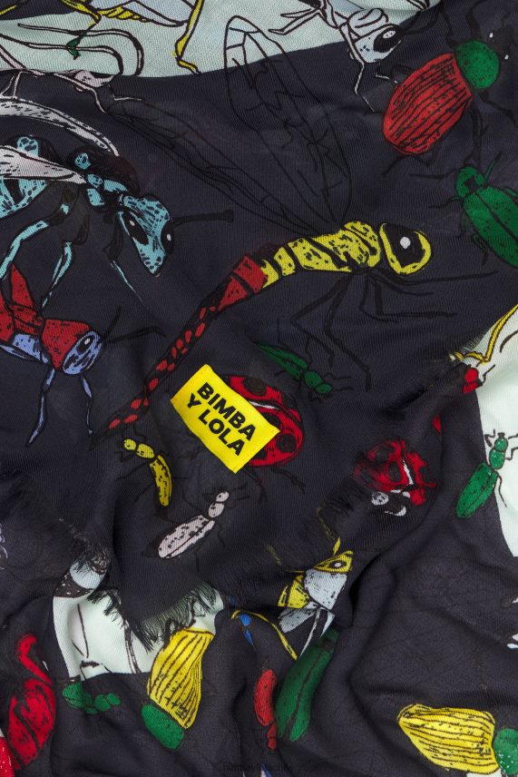 Bimba Y Lola chal con logo e insectos PT6884639 accesorios gris