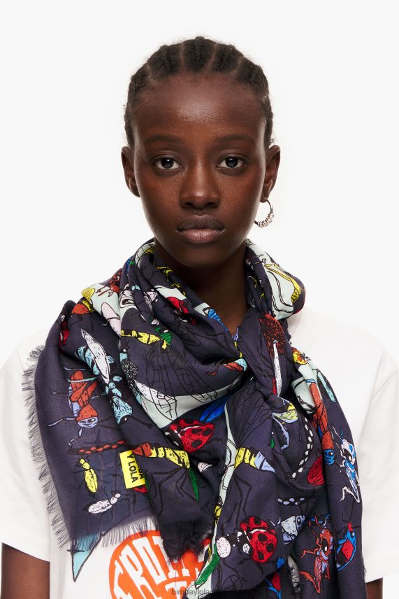 Bimba Y Lola chal con logo e insectos PT6884640 accesorios gris