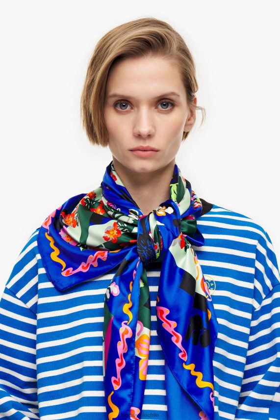 Bimba Y Lola pañuelo con logo y flores geométricas PT6884628 accesorios azul