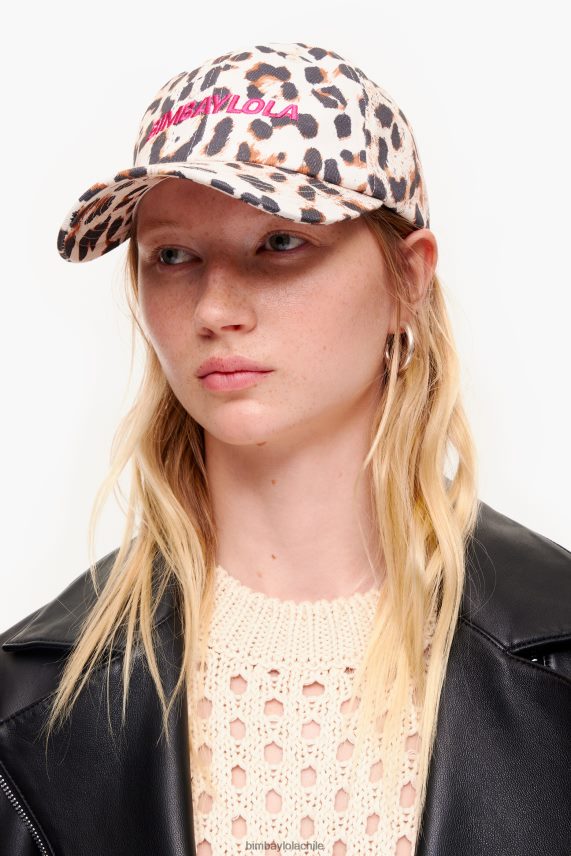 Bimba Y Lola gorro de algodón con estampado de leopardo PT6884867 accesorios natural