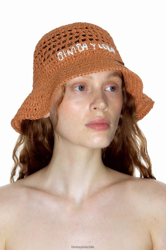 Bimba Y Lola sombrero de pescador de rafia PT68841205 accesorios naranja