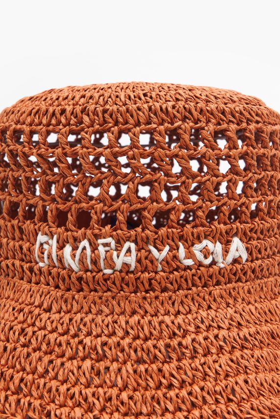 Bimba Y Lola sombrero de pescador de rafia PT68841205 accesorios naranja