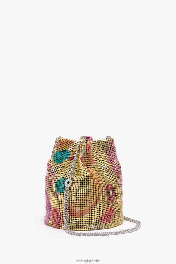 Bimba Y Lola bolsa bombonera con estampado de mezcla de bananas PT6884146 accesorios dorado