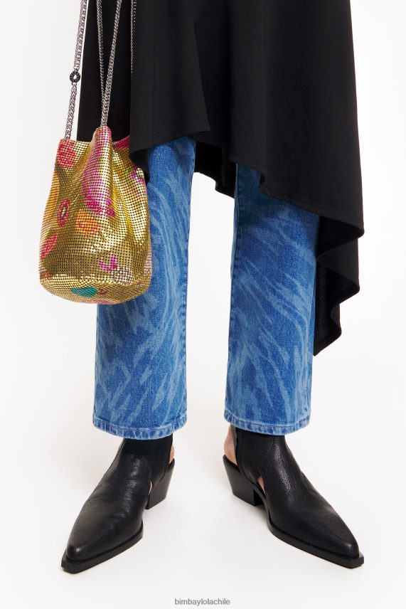 Bimba Y Lola bolsa bombonera con estampado de mezcla de bananas PT6884146 accesorios dorado