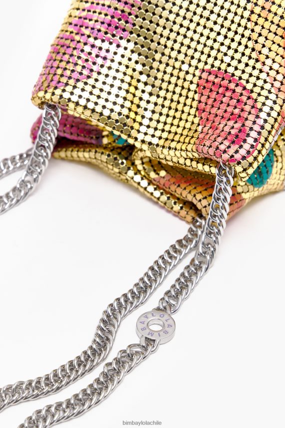 Bimba Y Lola bolsa bombonera con estampado de mezcla de bananas PT6884146 accesorios dorado