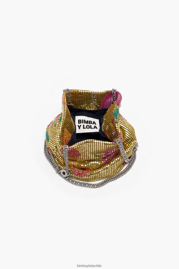 Bimba Y Lola bolsa bombonera con estampado de mezcla de bananas PT6884146 accesorios dorado