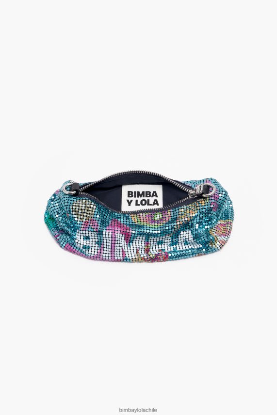 Bimba Y Lola bolsa cilíndrica de malla de mezcla de plátanos PT6884143 accesorios aguamarina