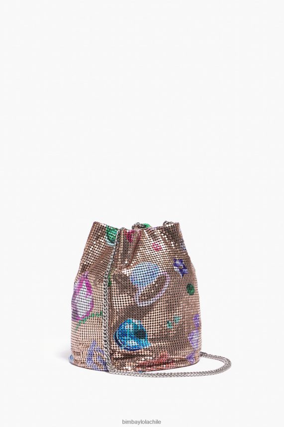 Bimba Y Lola bolso bombonera de malla con estampado de joyas caídas PT6884147 accesorios dorado