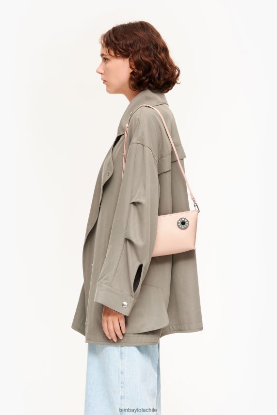 Bimba Y Lola bandolera trapecio de piel PT688411 accesorios Rosa palido