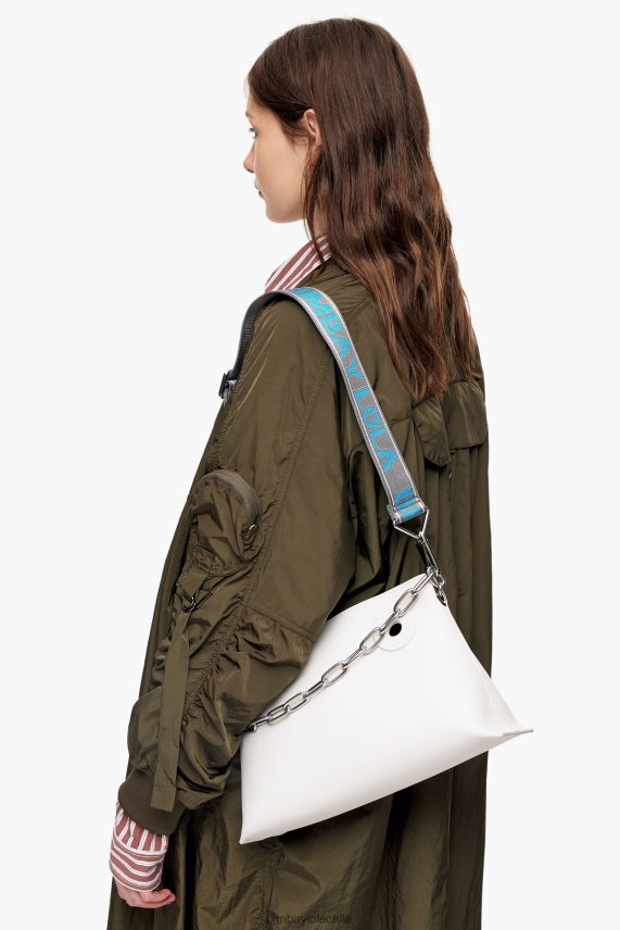 Bimba Y Lola bolsa de trapecio de cuero PT688444 accesorios blanquecino