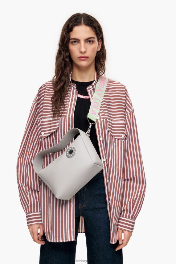 Bimba Y Lola bolso hobo de piel PT688450 accesorios gris