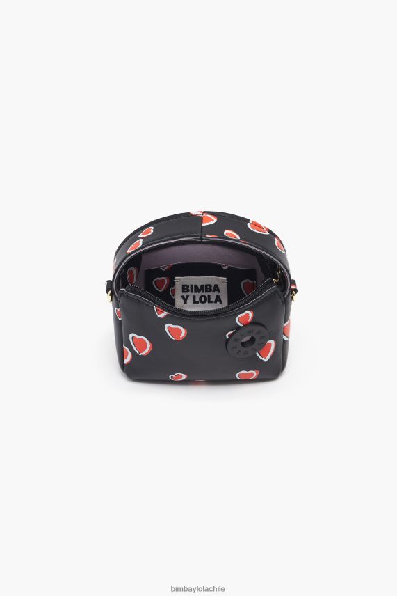 Bimba Y Lola bolso hobo de piel con corazones PT688460 accesorios negro