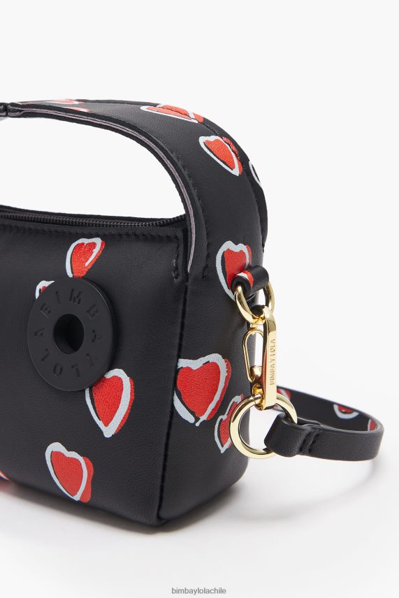 Bimba Y Lola bolso hobo de piel con corazones PT688460 accesorios negro