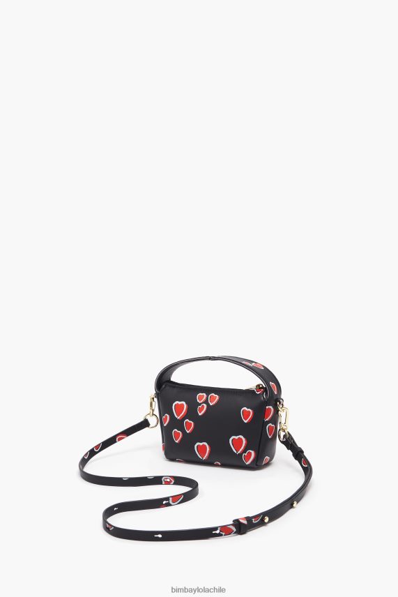 Bimba Y Lola bolso hobo de piel con corazones PT688460 accesorios negro