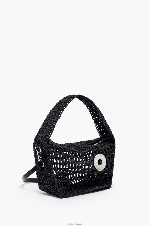 Bimba Y Lola bolso hobo de rafia PT68846 accesorios negro