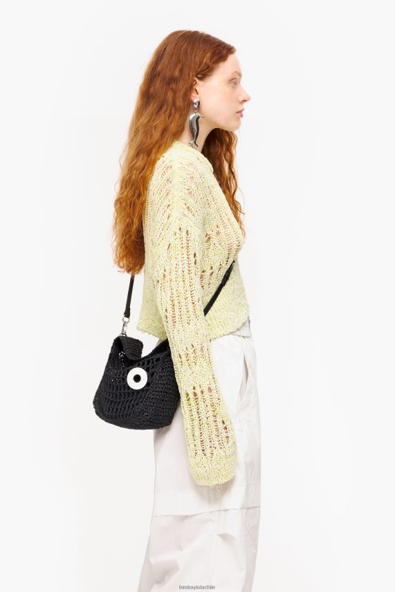 Bimba Y Lola bolso hobo de rafia PT68846 accesorios negro