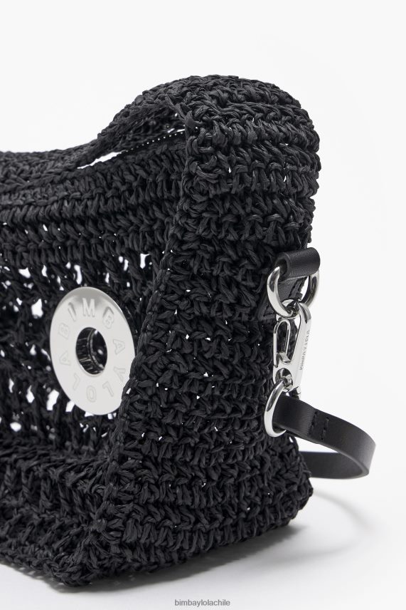 Bimba Y Lola bolso hobo de rafia PT68846 accesorios negro