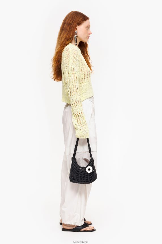 Bimba Y Lola bolso hobo de rafia PT68846 accesorios negro