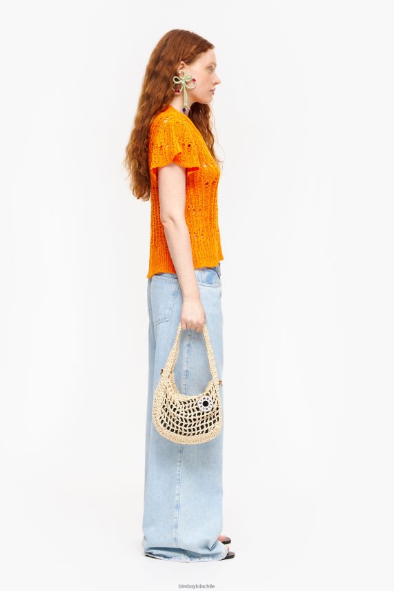 Bimba Y Lola bolso hobo de rafia PT68847 accesorios natural