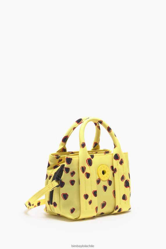 Bimba Y Lola bolso shopper de nailon con estampado de corazones pequeños PT688479 accesorios amarillo