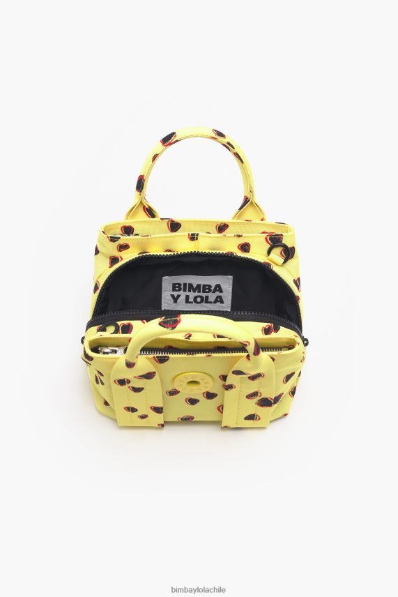 Bimba Y Lola bolso shopper de nailon con estampado de corazones pequeños PT688479 accesorios amarillo