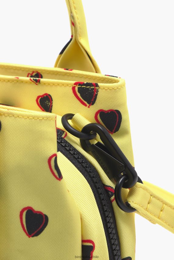 Bimba Y Lola bolso shopper de nailon con estampado de corazones pequeños PT688479 accesorios amarillo