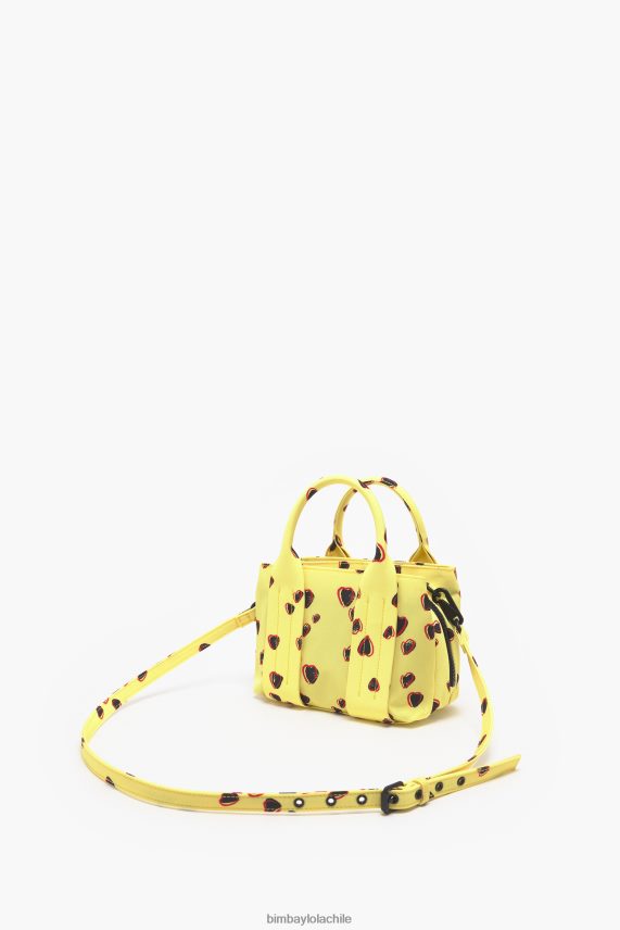 Bimba Y Lola bolso shopper de nailon con estampado de corazones pequeños PT688479 accesorios amarillo