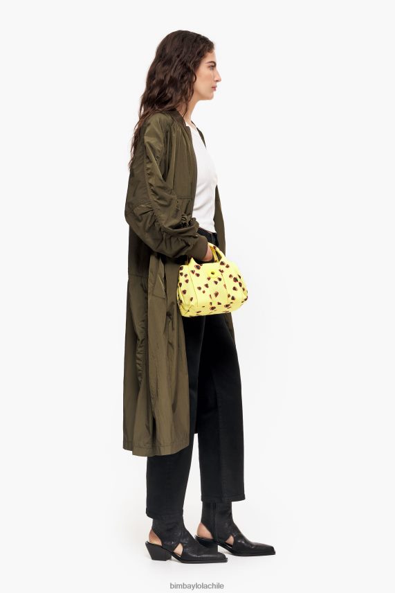 Bimba Y Lola bolso shopper de nailon con estampado de corazones pequeños PT688479 accesorios amarillo