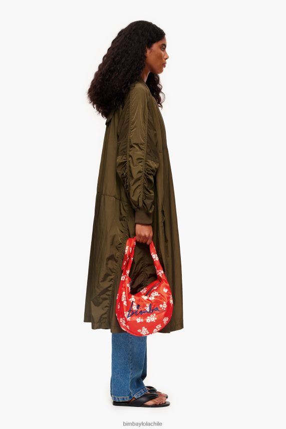 Bimba Y Lola bolsa bombonera de nailon con flores acrílicas PT6884121 accesorios rojo