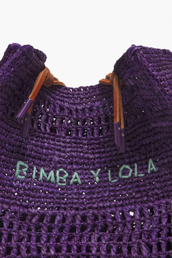 Bimba Y Lola bolso de mano de rafia PT6884113 accesorios púrpura