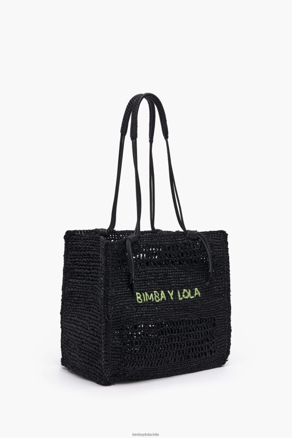 Bimba Y Lola bolso de mano de rafia PT6884115 accesorios negro