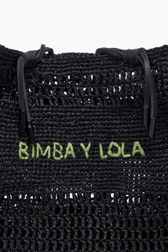 Bimba Y Lola bolso de mano de rafia PT6884115 accesorios negro
