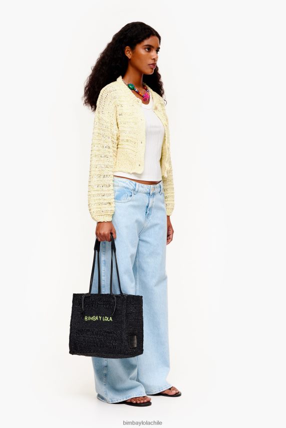 Bimba Y Lola bolso de mano de rafia PT6884115 accesorios negro