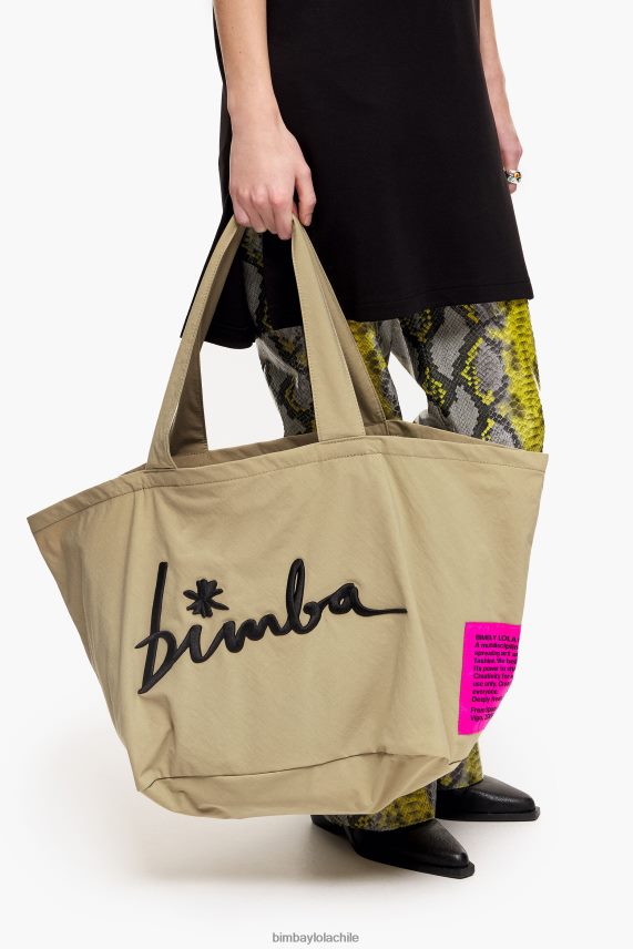 Bimba Y Lola bolso shopper de nailon PT6884122 accesorios beige