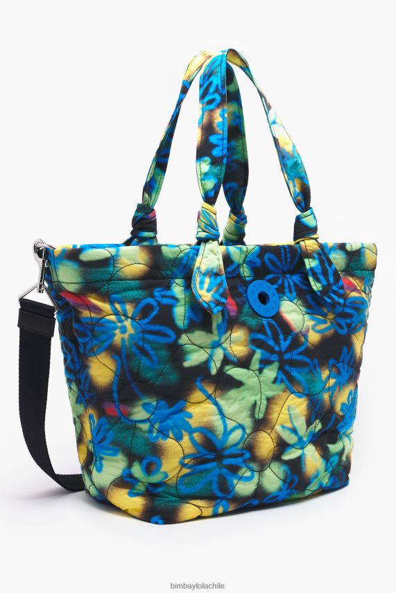 Bimba Y Lola bolso shopper de nailon con flores de grafiti PT6884132 accesorios azul