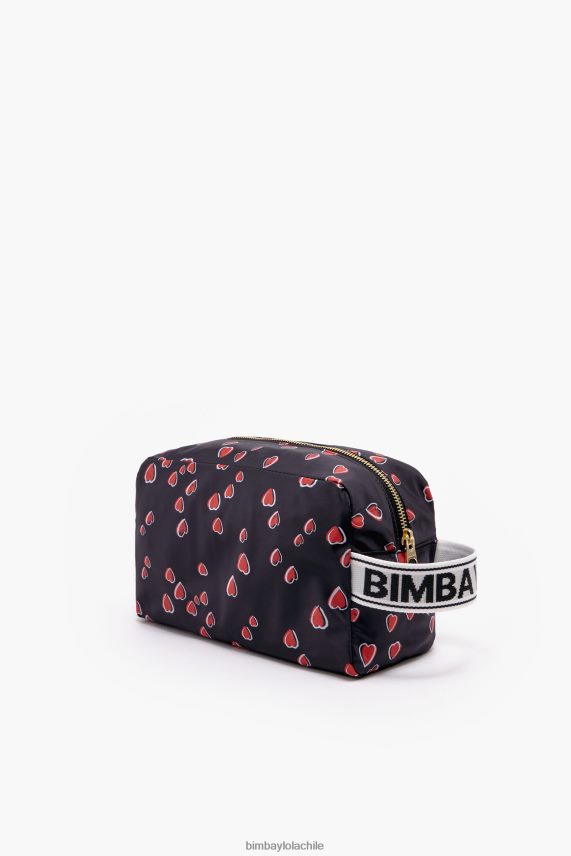 Bimba Y Lola Neceser rectangular grande con estampado de corazones PT68841087 accesorios negro