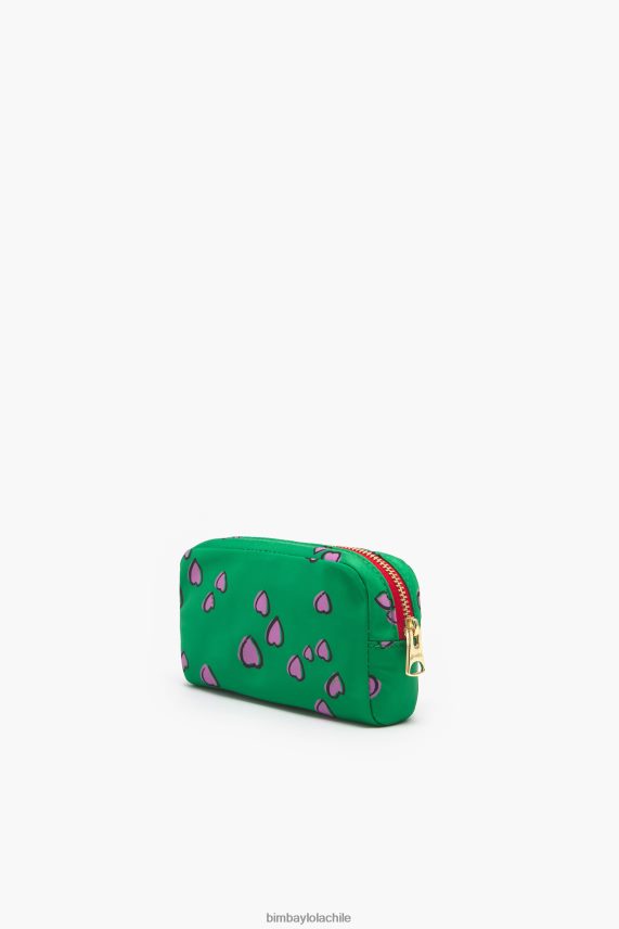 Bimba Y Lola Neceser rectangular pequeño con estampado de corazones PT68841082 accesorios verde