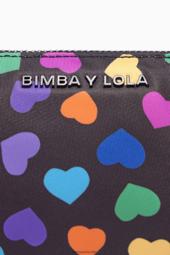 Bimba Y Lola neceser de trapecio de nailon con estampado de corazones PT68841116 accesorios negro